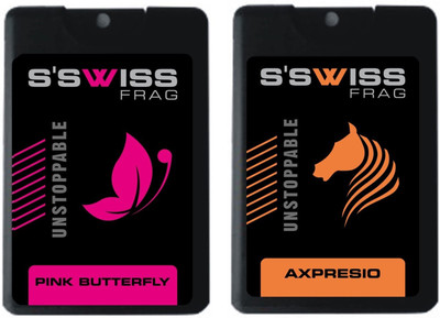 

S'SWISS Pink Butterfly and axpresio Combo Pack - 40 ml Pocket Perfume - For Men & Women(40 ml, Pack of 2)