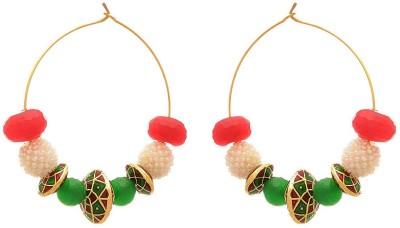 JFL Jewellery for Less Traditional Ethnic One Gram Gold Plated Pearl Designer Bali Copper Earring Set