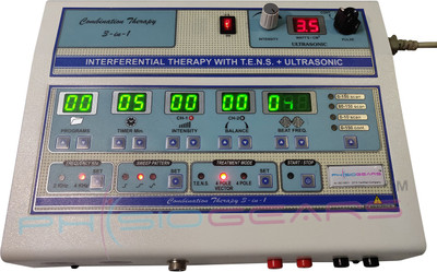 

Physiogears Electrotherapy Combo IFT TENS with Digital Ultrasonic Therapy for Pain management Physiotherapy Equipment Electrotherapy Device(MG-115-PG)