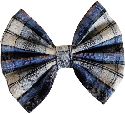 

craft maniacs Blue 4" inches mosaic pattern bow Hair Pin, Back Pin, Hair Pin(Blue)