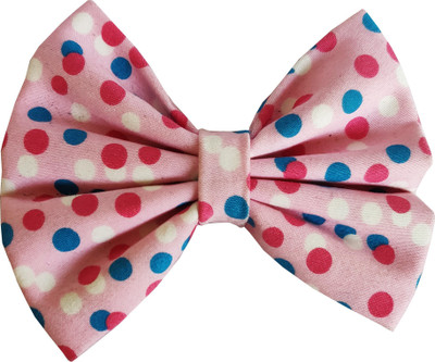 

craft maniacs Pink polka dots 4" inches bow Hair Clip(Pink)