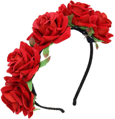 

Sanjog Rose Flower Headband Hair Band(Red)
