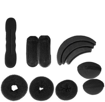 

Dishki Hair Accessory Set Bun, Tic Tac Clip, Back Pin, Hair Band, Bun Clip, Rubber Band, Hair Accessory Set(Black)