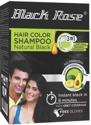 

Black Rose Shampoo Natural Black ( Pack Of 2 ) Each 180 ml Hair Color(Natural Black)