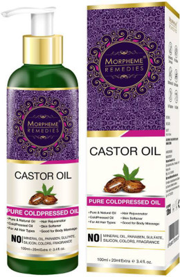

Morpheme Remedies Pure Castor Oil (ColdPressed) For Hair, Eyelashes, Body, Skin Care Hair Oil(120 ml)