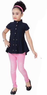 Arshia Fashions Girls Party(Festive) Top Jeans(Blue)