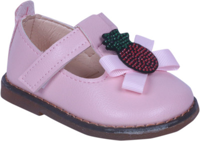 

FEETWELL Girls Velcro Ballerinas(Pink