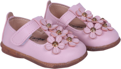 

FEETWELL Girls Velcro Ballerinas(Pink