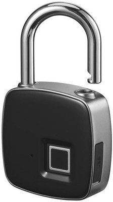 

eDUST Premium Quality IP65 Waterproof Rechargeable Fingerprint Padlock Electronic Lock(Black, Silver)