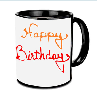 

Raj Laxmi B'day Wishes With Lovely Design Multicolor Ceramic Mug(350 ml), Black