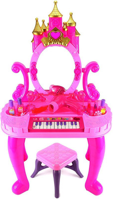 

Bestie Toys 2 in 1 Castle Vanity Table Set with Piano and Real Blower(Multicolor)
