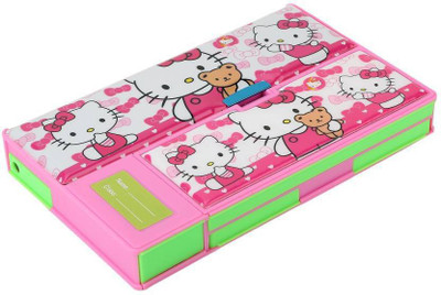 

JSK Collection Pencil Box Cartoon Art Plastic Pencil Box(Set of 1, Pink)