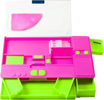 

DMTE Pencil Box Cartoon Art Plastic Pencil Box(Set of 1, Pink)