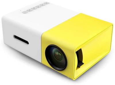 Lizzie Mini Projector YG300 Portable Full Color LED LCD Video Projector (400 lm) Portable Projector  (Yellow)