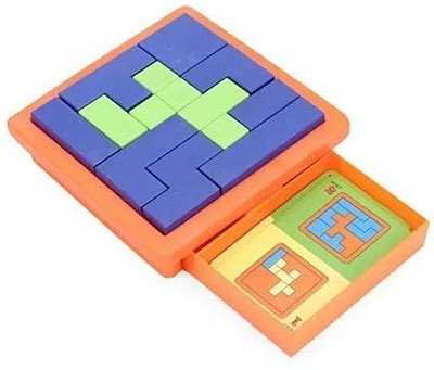 

Bestie Toys Puzzle with 60 Puzzle Challenge Cards & Solutions - Multi Color(14 Pieces)