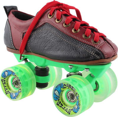 

TRIUMPH SKATES Quad Hyper Roll Transparent Green wheel & Green Frame UK-4 Quad Roller Skates - Size 19.5 UK(Multicolor)