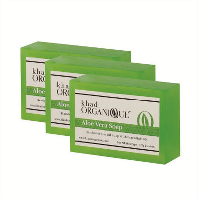 

khadi organique Handmade Soap AloeVera (375 g, Pack of 3)(375 g, Pack of 3)