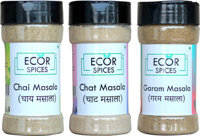 

ECOR SPICES Tea Masala- 100 gm, Chat Masala- 100 gm, Garam Masala- 100 gm Combo(3 x 33.33 g)