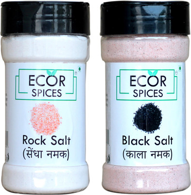 

ECOR SPICES Rock salt- 200 gm, Black Salt- 150 gm Combo(2 x 100 g)
