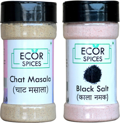 

ECOR SPICES Chat Masala- 100 gm, Black Salt- 150 gm Combo(2 x 75 g)