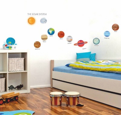 rawpockets 1 Wall Decals ' The Solar System ' Wall stickers (PVC Vinyl) Multicolour Self Adhesive Sticker(Pack of 1)