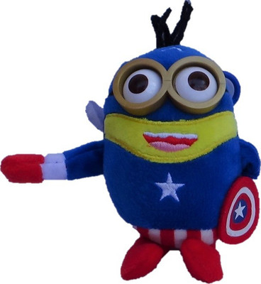 

Aarika Soft toy Combo cute 3d eyes Minion (Captain America) - 10 cm(Multicolor)