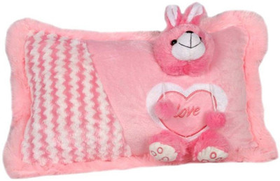 MEGAEMART SOFT SLEEPING FACE PILLOW FOR KIDS [PINK] - 36 cm(Multicolor)