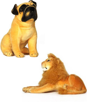 

MEGAEMART HUTCH DOG AND LION ANIMAL SOFT TOY PACK OF 2 - 40 cm(Multicolor)