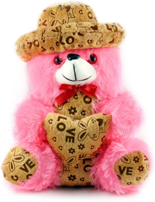 

Kala Studio Cute pink teddy with Brown cap - 32 cm(Pink)