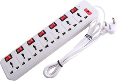 

Meralite Extension Board 7+7 White Power Strip 7 Socket Surge Protector(White)