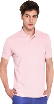 

Concepts Solid Men Polo Neck Pink T-Shirt