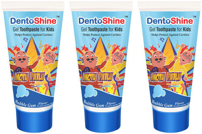 

Dentoshine Gel Toothpaste for Kids - Bubblegum (Pack of 3) - 80g each Toothpaste(80 g, Pack of 3)