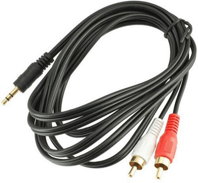 

PAC TV-out Cable 5 meter 3.5mm Stereo MALE to 2 RCA Male Audio Cable(Black, For TV, 0.5 m)
