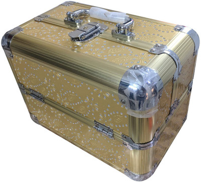 

Cameleon Gold Designer Vanity Box with lock Makeup and Jewellery Vanity Box(Gold)