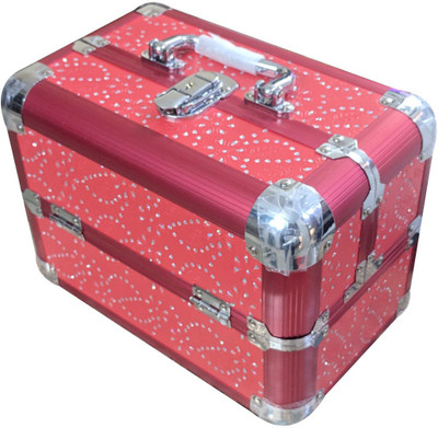 Cameleon Red Designer Vanity Box with lock Makeup and Jewellery Vanity Box(Red)