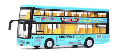 

KTRS Double Decker Die cast Metal Body Door Opening Luxury Red Toy Bus with LED Light and Sound(Blue)