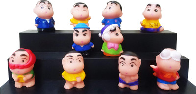 

Toy Mela 10 pcs Shinchan Different Styles Nohara Action Figure Cake Pencil Topper Toy(Multicolor)