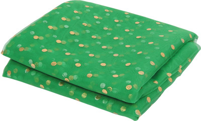 

Vardhman Decoration Net Fabric Golden Dotted, Color Green , 42 inches Width, 9 MTS, Used in Fancy Gift Wrapping, Decoration, Room Decoration etc