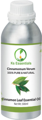 

Ks Essentials 100% Pure Cinnamon leaf (Dalchini) Oil Natural & Undiluted For Hair & Skin Care(500 ml)