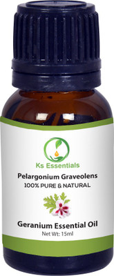 

Ks Essentials 100% Pure Geranium Essential Oil 10ml (Pelargonium graveolens) 100% Natural Therapeutic Grade(15 ml)