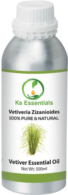 

Ks Essentials 100% Pure Vetiver Essential Oil Natural & Undiluted For Skin care & Hair(500 ml)