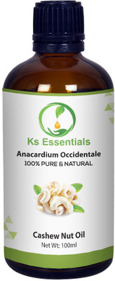 

Ks Essentials 100% Pure Cashew Nut Oil (Anacardium occidentale) Natural Therapeutic Grade(100 ml)