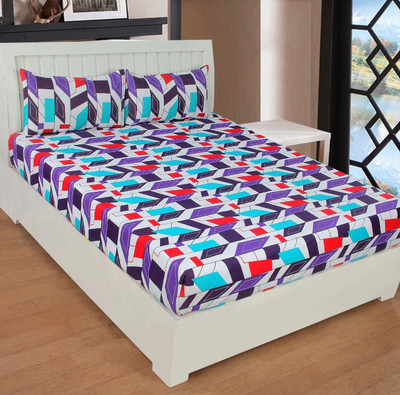 

Astra 180 TC Cotton Double Printed Bedsheet(Pack of 1, Purple)