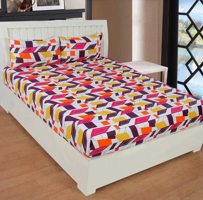 

Astra 180 TC Cotton Double Printed Bedsheet(Pack of 1, Pink)