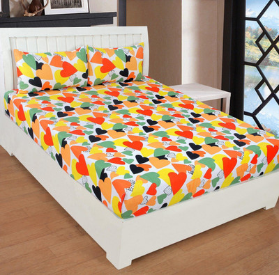 

Astra 180 TC Cotton Double Printed Bedsheet(Pack of 1, Orange)