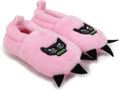 

Superminis Baby Girls And Baby Boys Velvet Cat Face And Cat Claws Thick Base Booties/ Shoes Booties(Toe to Heel Length - 11 cm Pink)