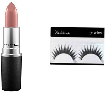 

Blushinsta Voronajj Mac Lipstick Lippenstift Lustre Midimauve (Nude) with eyelashes(Set of 2)