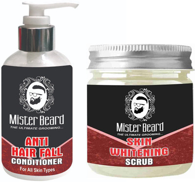 

Mister Beard Anti Hair Fall Conditioner 200ml WITH Skin Whitening Scrub 100g(Set of 2)