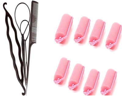 

S R Enterprises Hair accessories diy kit hair curler tool (pack of 10 pcs)(Set of 10)