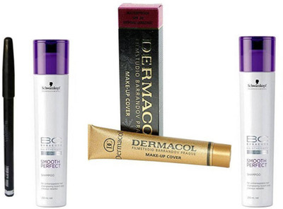 

blushinsta dermacol 207,2 smooth perfect shampoo,eyebrow pencil(Set of 4)